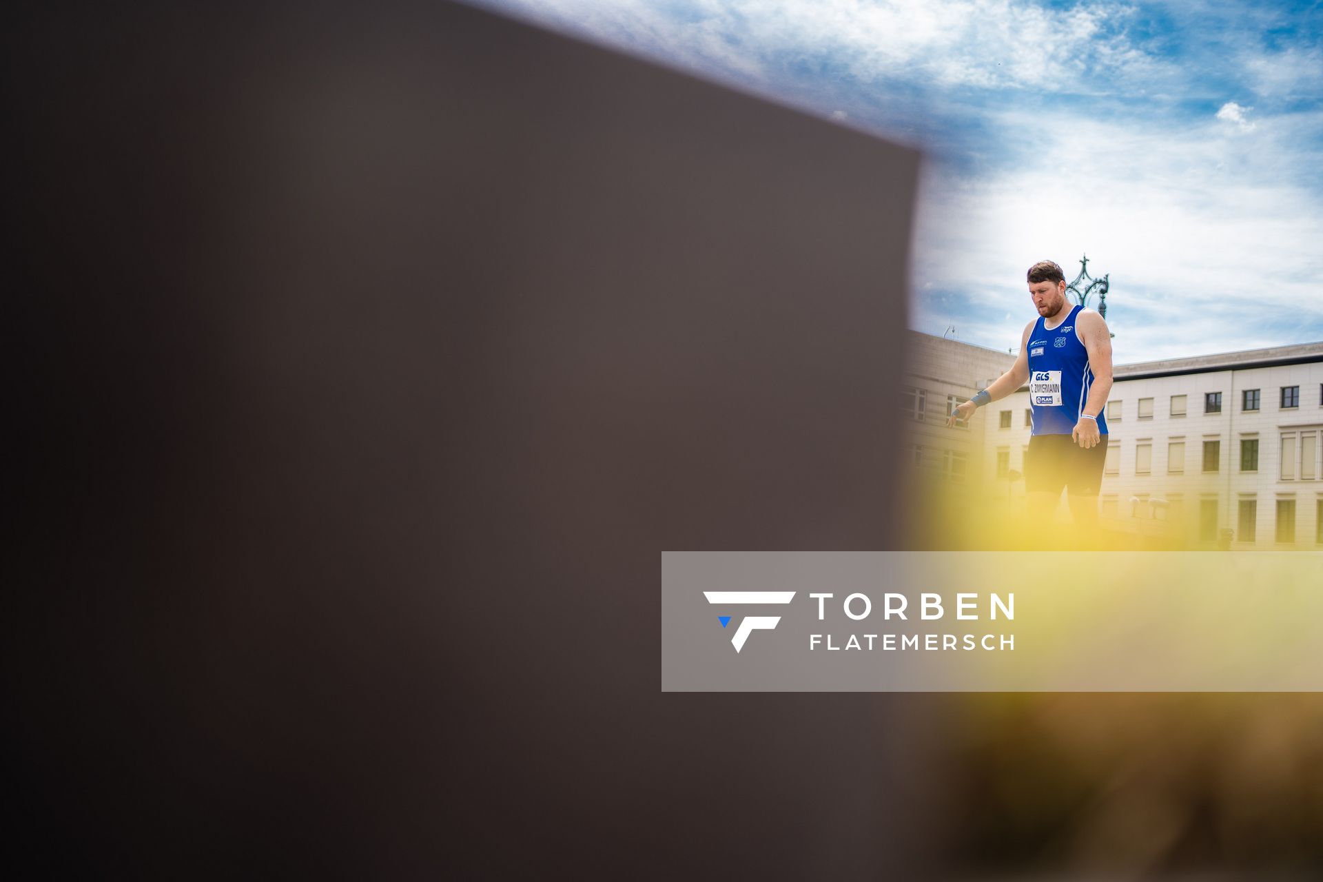 Christian Zimmermann (Kirchheimer SC) beim Kugelstossen waehrend der deutschen Leichtathletik-Meisterschaften auf dem Pariser Platz am 24.06.2022 in Berlin